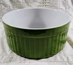 Emile Henry Ceramic Ribbed Green 68-20 Baking Souffl Dish 8" France Bakeware. Fixed Price $34.95.