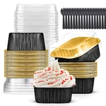 Findful 10OZ Mini Pans With Lids (40 Pack) Aluminum Foil Square Cupcake .... Fixed Price $22.09.