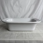 Le Creuset White Stoneware Pan Bread Meatloaf Ceramic Baker 11X7" 0635 Euc. Fixed Price $29.90.