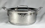 Bon Chef Induction Cucina Hammered Stainless Steel Pot Casserole Lid 2 Handles. Fixed Price $58.39.