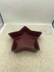 Chantal Cranberry Red Star Shape Stoneware Baking Dish 1 Quart 93-ST22 Euc. Fixed Price $7.50.