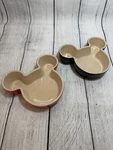 Of 2 Le Creuset Disney Mickey Mouse Stoneware Ramekins Black & Red 7.5OZ. Fixed Price $39.55.
