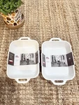 2PCS Nwt Staub France Ceramic 7.5 X 6 1.05 Qt Rectan Gratin Dish White. Fixed Price $42.08.