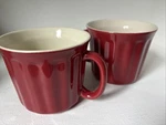 Good Cook Red Ribbed Stoneware Soup Mugs 16 Oz Set Of 2 Microwave & Oven Safe. Fixed Price $13.00.
