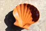 Org Vintage Hall Usa Seashell- Clam Baking Dish #230- White & Black 5". Fixed Price $19.95.