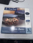 Anchor Hocking 3 Pieces 2-QUART Sculpted Baking Dish Slate Blue Lid New.. Fixed Price $14.99.