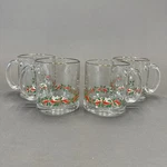 Libbey Glass Coffee Cups Mugs Set 4 Holly Berry Ribbon Christmas Holiday LRS3. Fixed Price $14.39.