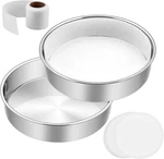 8 Inch Cake Set Of 2, E-far Stainless Steel Round Layer Baking Wit. Fixed Price $21.88.