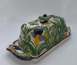 Temptations By Tara Handpainted Floral Stoneware Butter Dish. Fixed Price $20.00.