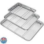 Wildone Baking Sheet With Set (3 Pans + Racks), Stainless. Fixed Price $44.99.