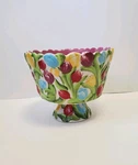 Temp-tations By Tara Tulip Figural Floral Trifle Bowl 3 Qt Ceramic Multicolored. Fixed Price $50.99.