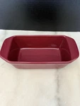 Vintage Chantal Handcrafted Stoneware 1-3/4 Qt Red Rectangle Baking Loaf Pan. Fixed Price $40.00.