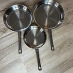 Berghoff 3PC High Grade Stainless Steel Pan Set German Rostfrei Edelstahl. Fixed Price $74.99.