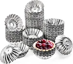 100 Pcs Egg Tart Molds For Baking, 3" Mini Pie Pan, Aluminum. Fixed Price $40.09.