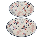 Temp-tations Seasonal 14" & 16" Platters, Set Of 2,SERVING Tray,patriotic T49885. Fixed Price $34.95.