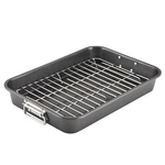 Farberware Bakeware Nonstick Steel Roaster With Flat Rack, 11-INCH X 15-INCH,. Fixed Price $58.49.
