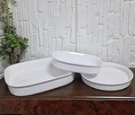 Vintage Corningware French White 3 Pc Casserole Baking Dish Set Oven Bakeware. Fixed Price $98.00.