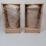 Temptations By Tara Travel Mugs Old World Beige 16 Oz W/lid Set Of 2 New In Box. Fixed Price $32.12.