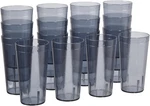 Cafe Plastic Reusable Tumblers (set Of 16) 20-OUNCE Water Cups In Grey Value. Fixed Price $38.95.