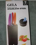 Gela Stainless Steel Colorful Non-stick 7PC Knife Block Set. New. Fixed Price $24.75.