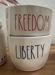 Rae Dunn Patriotic 4TH Of July Freedom Liberty Ice Cream Dessert Bowl (set 2). Fixed Price $23.95.
