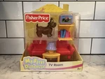 2005 Fisher Price My First Family Dollhouse Tv Room Sealed - Damaged Bubble. Fixed Price $35.00.