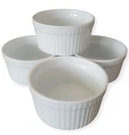 Cordon Bleu Bia Tall Souffle Custard Lg Ramekin White Ribbed 2.5" 3-7/8 -se. Fixed Price $23.06.
