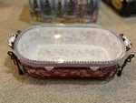 Temp-tations Red Ovenware Floral Lace Baking Dish/serving Rack 3QT/ Pl. Fixed Price $19.99.