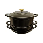 Tramontina 4 Piece Stackable Enamel Cast Iron Cookware Set, Black. Fixed Price $80.66.