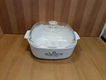 Corning Ware A-84-B Blue Cornflower Quart Casserole Dish W/pyrex Domed Lid Usa. Fixed Price $42.95.