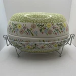 Temp-tations By Tara Bouquet 2 Qt Easter Egg 3 Pc Serving Dish Green Temptations. Fixed Price $16.99.