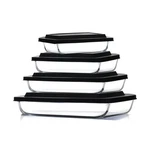 Eatex 8-PIECE Deep Glass Casserole Dishes For Oven With Plastic Lid... Fast Ship. Fixed Price $58.90.