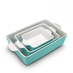 Nutrichef 3-PIECE Ceramic Casserole Dishes For Oven Porcelain Bakeware Dish.... Fixed Price $51.76.