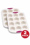 Trudeau Flower-shaped Muffin Pan 12-CUP Nonstick Bakeware (set Of 2). Fixed Price $18.99.