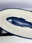 Dockside Bakeware Cuisine Company 9.25 Oval Baker Blue Cobalt Fish. Fixed Price $13.50.