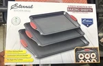 Classic Cuisine Baking Pans 3 Piece Nonstick Cookie Sheet Set - Black. Fixed Price $20.00.