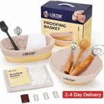 Clearance Final Stock - Banneton Bread Proofing Basket Gift Set 2 (10" Round. Fixed Price $27.99.