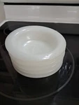 Vintage Anchor Hocking Placesetters Collection 1073 White Glass Bowls 3/4" (5). Fixed Price $30.00.