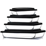 Eatex 8-PIECE Deep Glass Casserole Dishes For Oven Plastic Lids Baking. Fixed Price $68.05.
