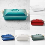 Creuset Heritage Stoneware Rectangular Covered Casserole, 4-QT Full Color. Fixed Price $83.99.