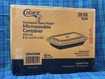 Choice 129MCS28B Rectangular Microwavable Container With Lid 150 Pack. Fixed Price $37.79.