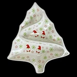 Temptations Special Edition Divided Dish Christmas Tree Elf Gnome Pattern 14". Fixed Price $21.24.