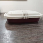 Pampered Chef Retired Cranberry Rectangular Baker 9 X13 Stoneware 1338 With Lid. Fixed Price $48.00.
