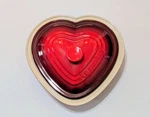 Le Creuset 2.5 Qt. Red Ombre Heart Stoneware Baking Dish W/lid Euc. Fixed Price $65.00.