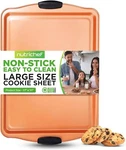 Nutrichef Large Nonstick Cookie Sheet For Baking - 17 X 11 Inch, Copper. Fixed Price $29.36.