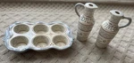 Temptations By Tara Old World Ceramic 6 Muffin/ Cupcake Pan & Oil Vinegar Set. Fixed Price $45.00.