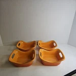 Rachael Ray Orange Ceramic Square Double Handle Baking Dish 10 Oz Lot Of 4 R2. Fixed Price $20.00.