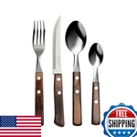 Tramontina 24 Piece Silverware Set - Dark Brown Handle Utensils 80905/022DS. Fixed Price $66.42.