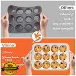 Vinino 2PACK Silicone Muffin Pan 12 Cup Baking Tray. Fixed Price $34.99.
