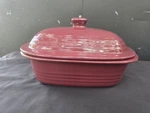 Pampered Chef Deep Covered Baker Cranberry Stoneware Casserole 3.1 Qt. Fixed Price $53.47.